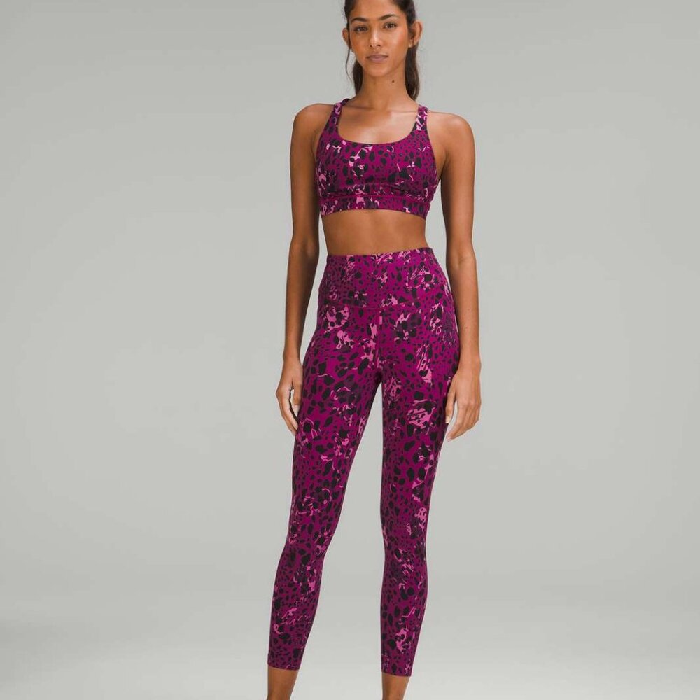 New! NWT Lululemon Base Pace High-Rise Running Tight leggings pink black leopard